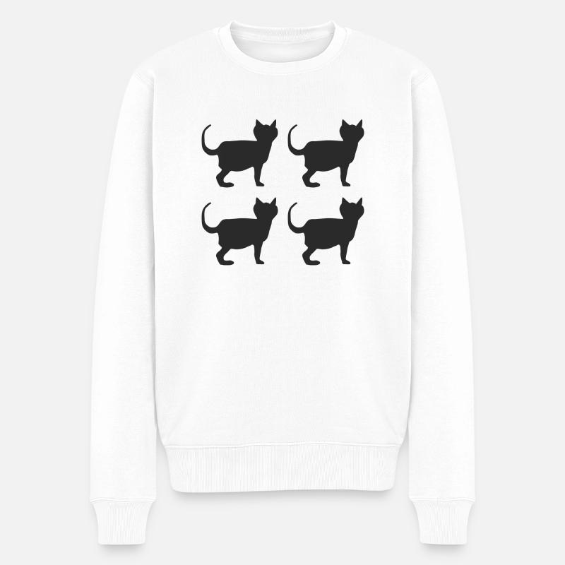 Chats noirs 4 plis - Pull Premium bio Homme - blanc