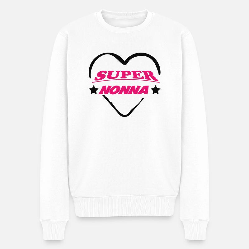 SUPER NONNA - Männer Premium Bio Pullover - Weiß