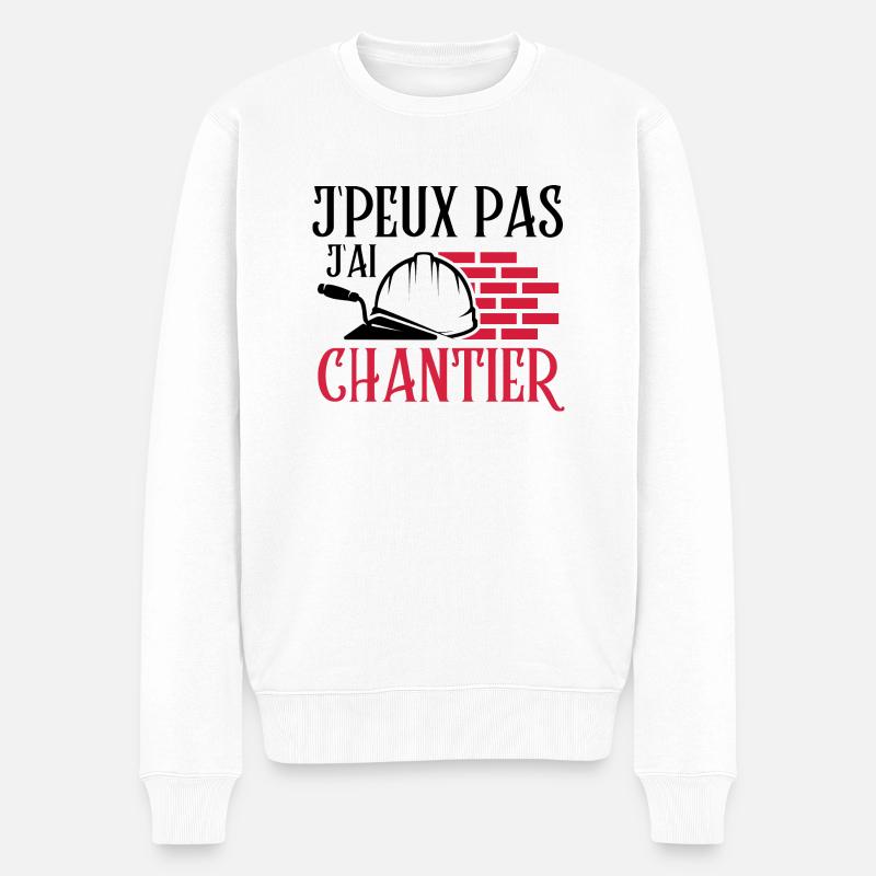 Jpeux pas j ai chantier - Pull Premium bio Homme - blanc
