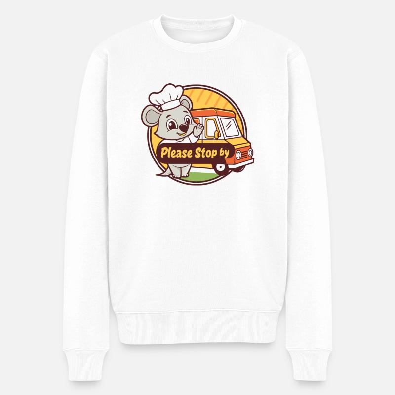 FOODTRUCK - Männer Premium Bio Pullover - Weiß