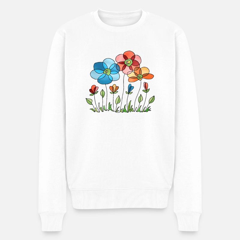 Fleur - Pull Premium bio Homme - blanc