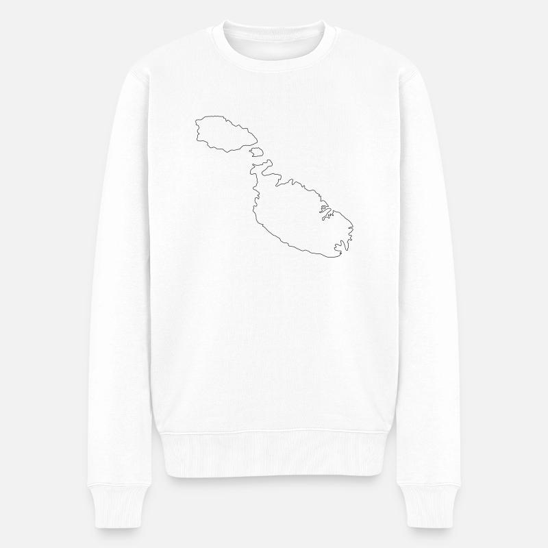 Malta - Männer Premium Bio Pullover - Weiß