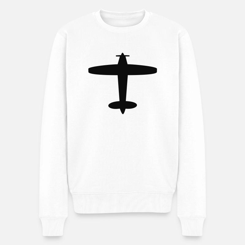 Flugzeug - Männer Premium Bio Pullover - Weiß