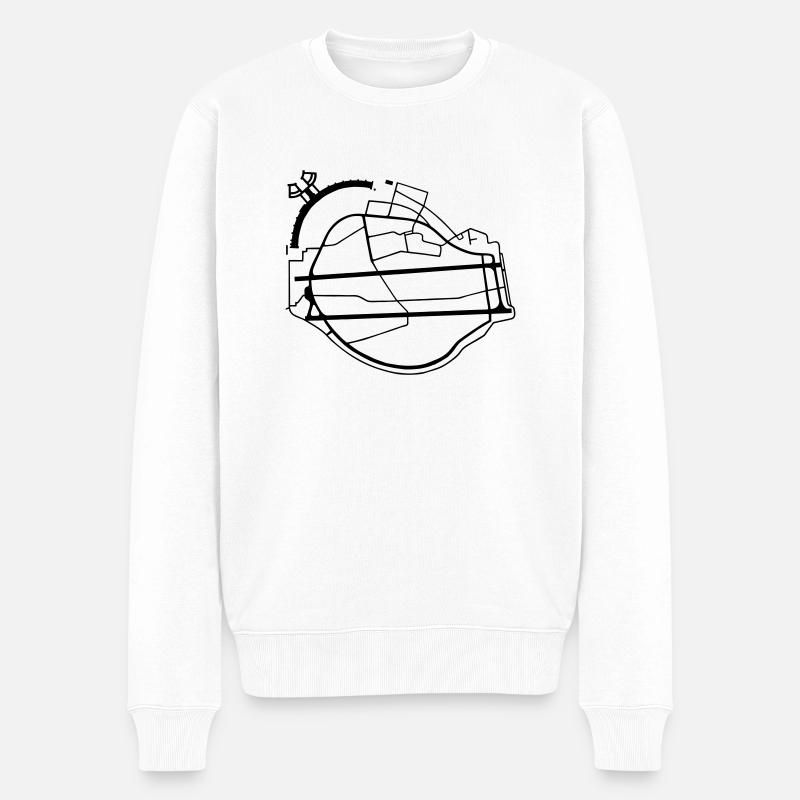 Tempelhofer Feld Berlin - Männer Premium Bio Pullover - Weiß