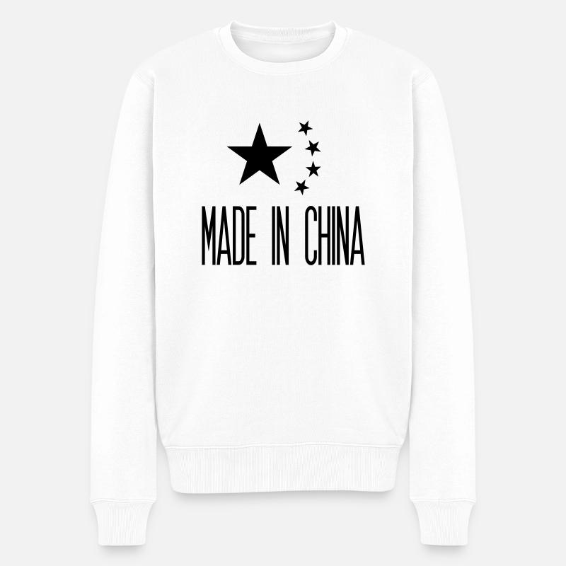 Made in China - Männer Premium Bio Pullover - Weiß