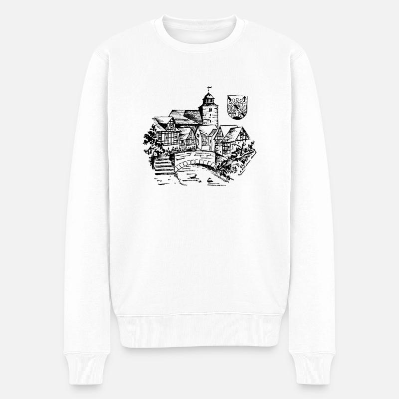 Ronshausen historisch - Männer Premium Bio Pullover - Weiß