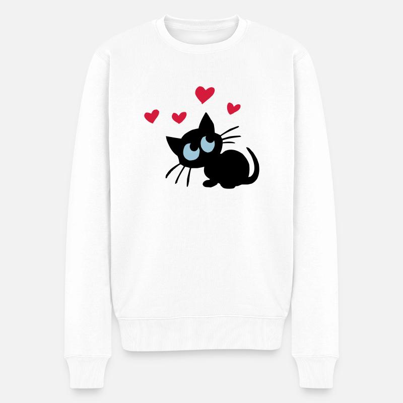 chatons de coeur - Pull Premium bio Homme - blanc
