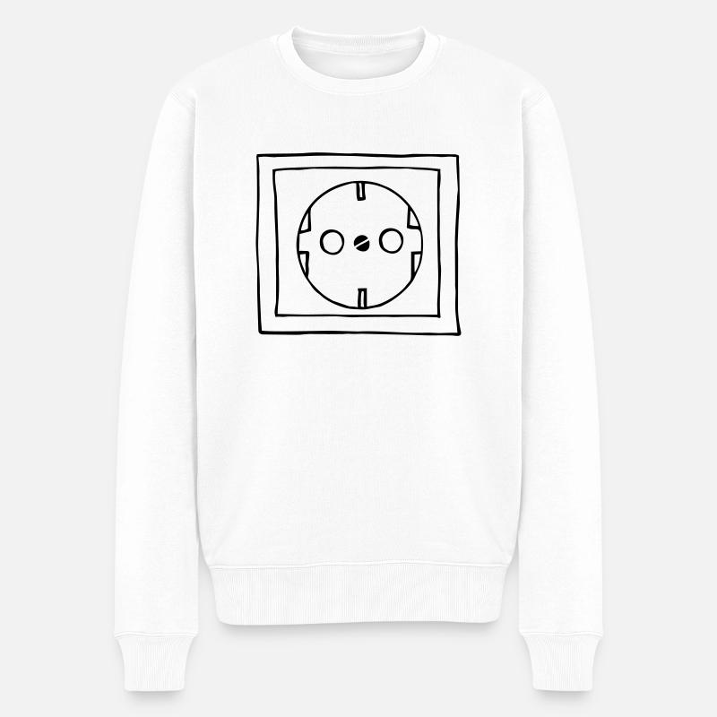 Steckdose - Männer Premium Bio Pullover - Weiß