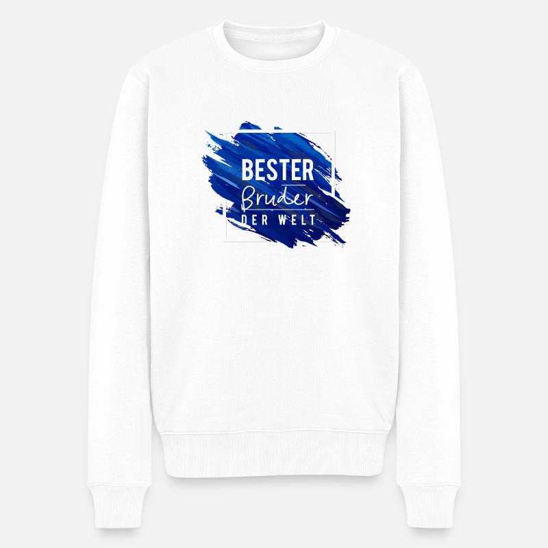Bester Bruder der Welt 2 - Männer Premium Bio Pullover - Weiß