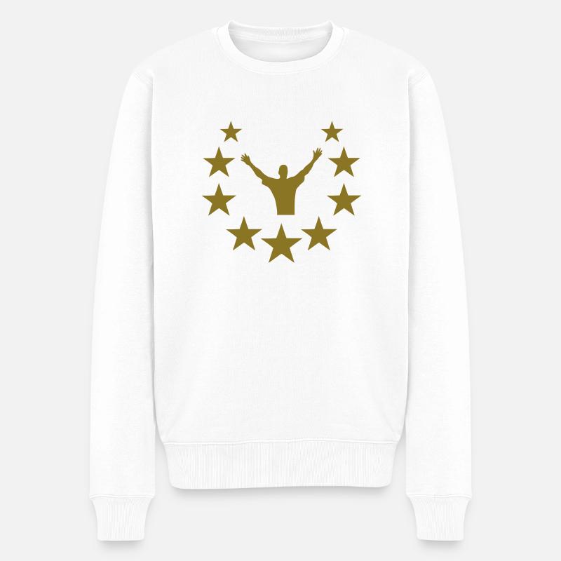 winner star - Männer Premium Bio Pullover - Weiß