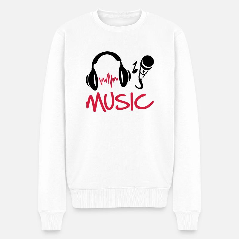 music_27 - Pull Premium bio Homme - blanc