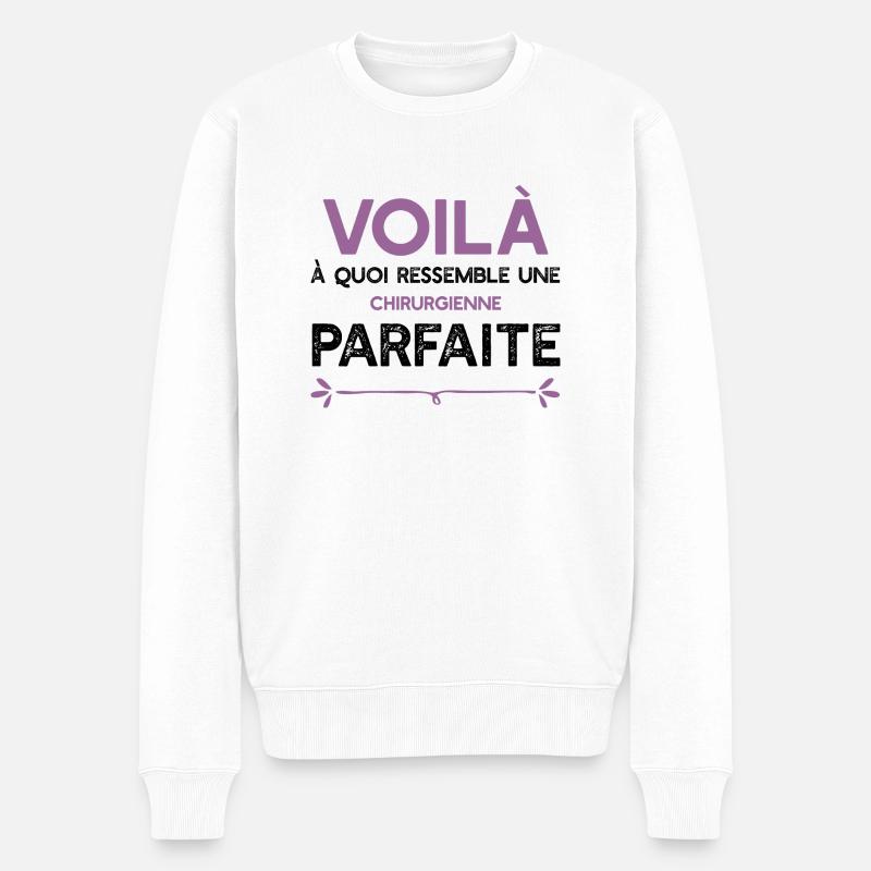 Une Chirurgienne parfaite cadeau - Pull Premium bio Homme - blanc
