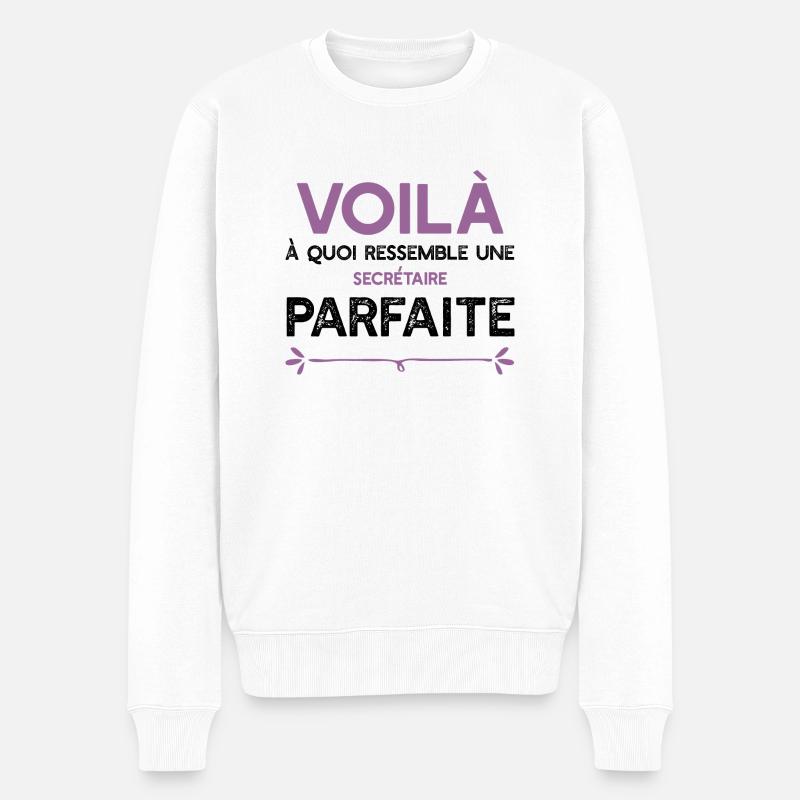 Une Secrétaire parfaite cadeau - Pull Premium bio Homme - blanc