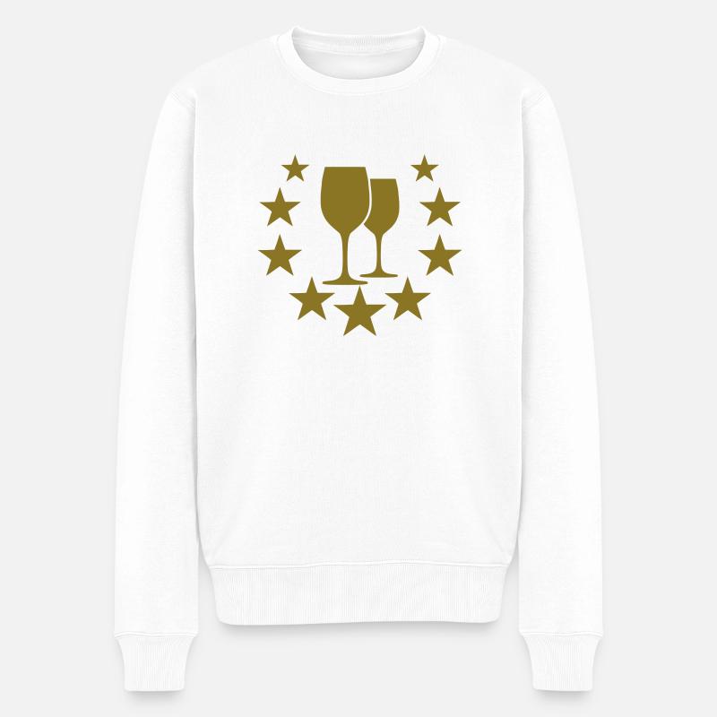 wein deluxe - Männer Premium Bio Pullover - Weiß