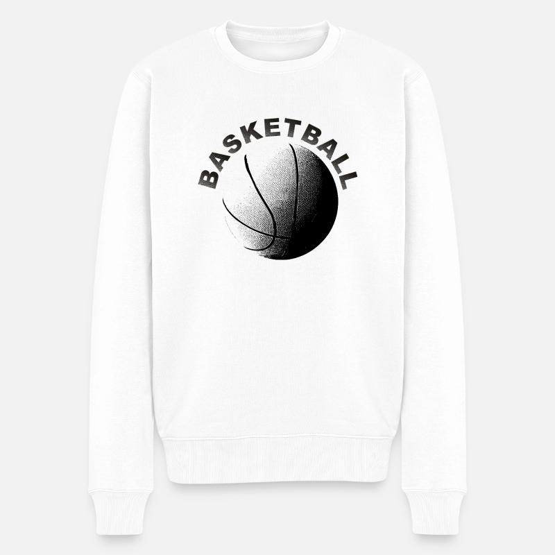 basket-ball - Pull Premium bio Homme - blanc