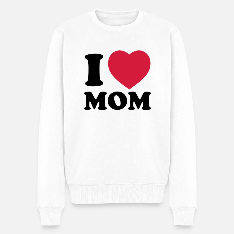 i_love_mom - Männer Premium Bio Pullover - Weiß