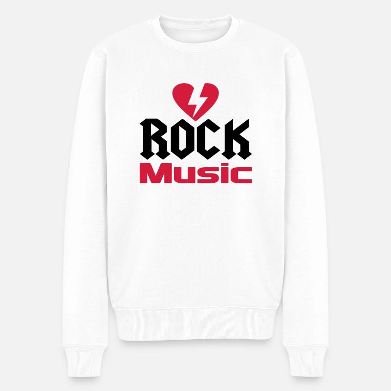 musik - Männer Premium Bio Pullover - Weiß