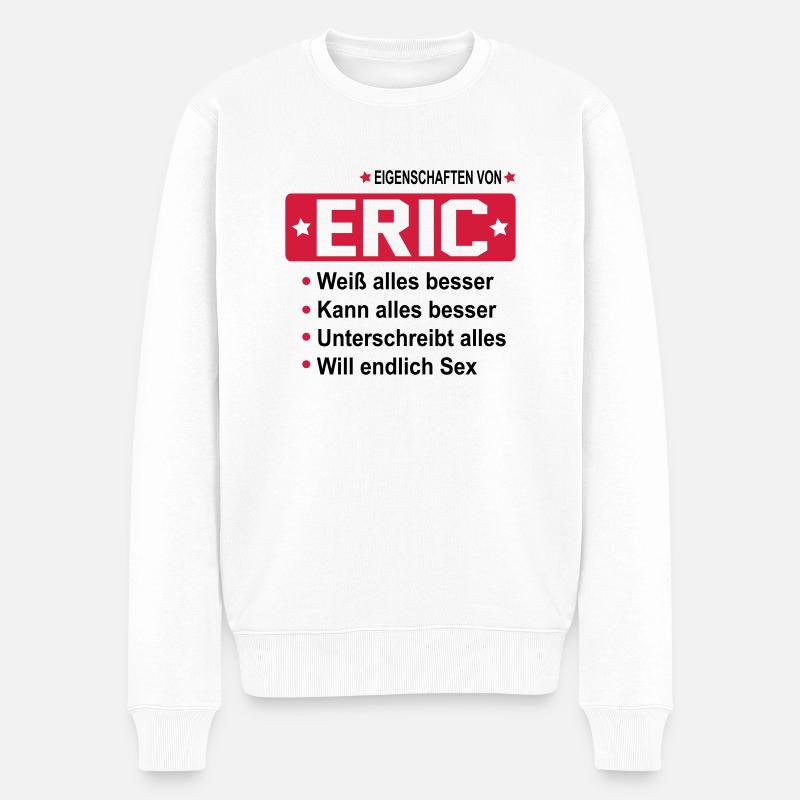 eric - Männer Premium Bio Pullover - Weiß