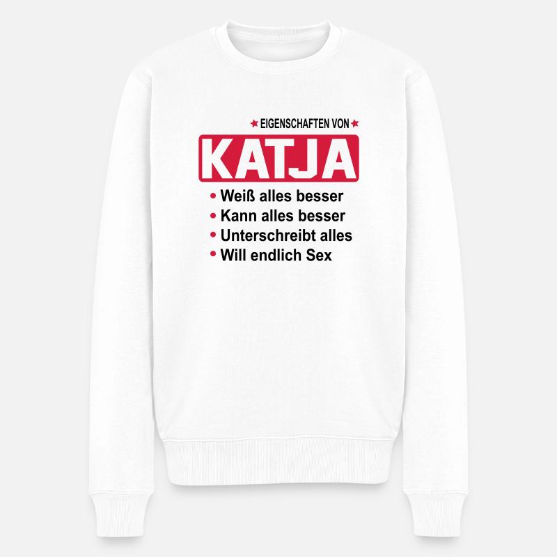 katja - Männer Premium Bio Pullover - Weiß