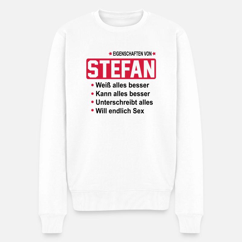 stefan - Männer Premium Bio Pullover - Weiß