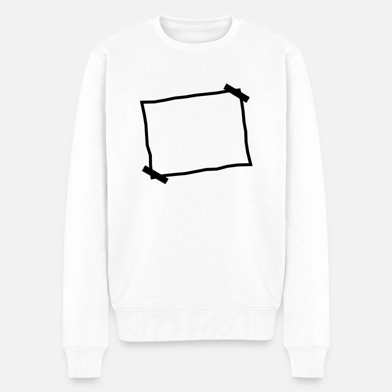 Leerer Zettel Notiz Aufgeklebt - Männer Premium Bio Pullover - Weiß