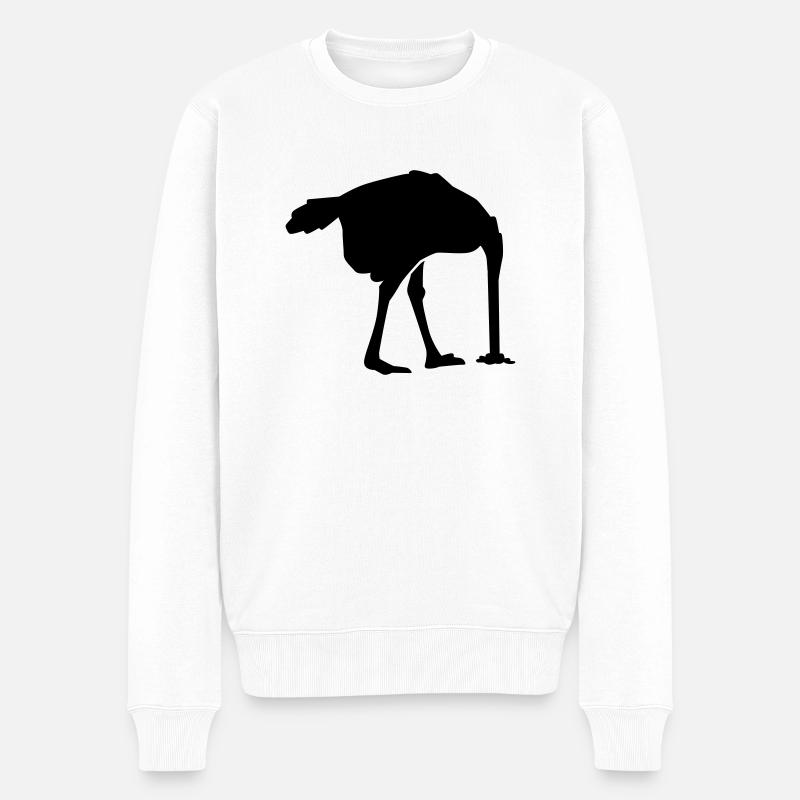 Strauß - Männer Premium Bio Pullover - Weiß