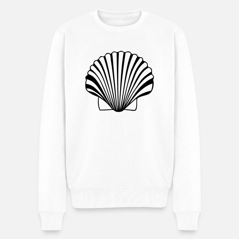 Jakobsmuschel Jakobsmuschelschale der Compostela-W - Männer Premium Bio Pullover - Weiß