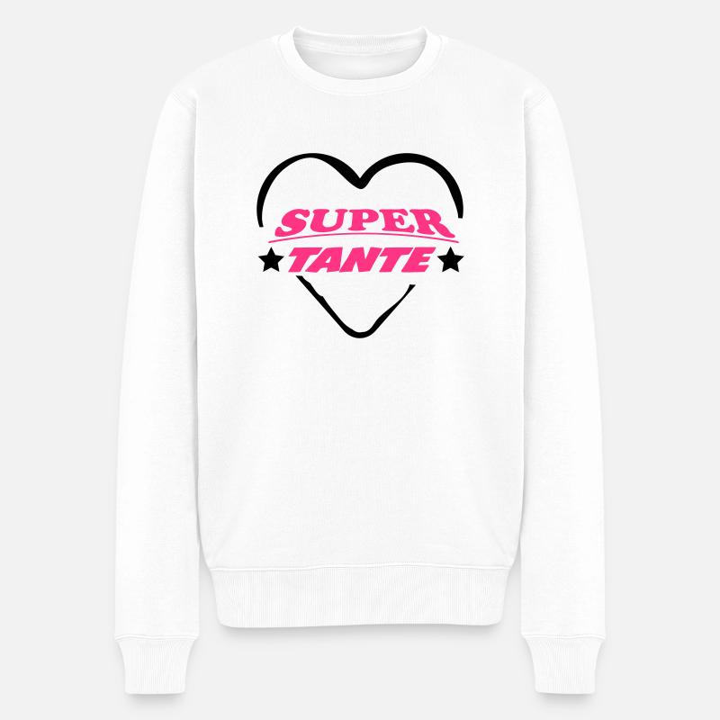 Super tante 111 - Männer Premium Bio Pullover - Weiß