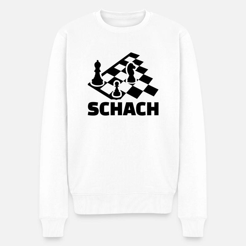 Schach - Männer Premium Bio Pullover - Weiß
