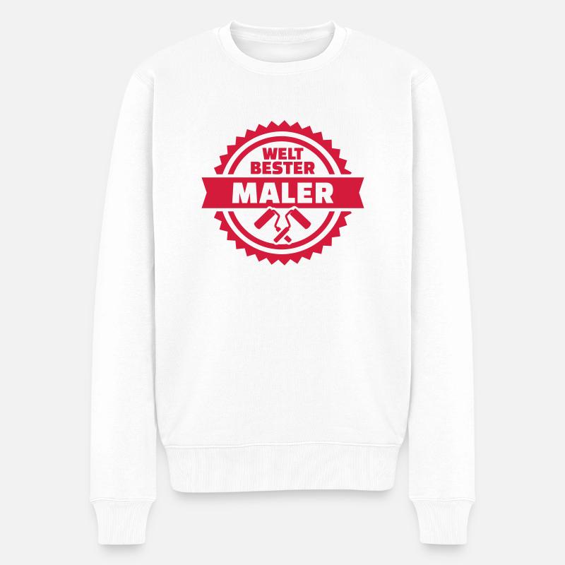 Maler - Männer Premium Bio Pullover - Weiß