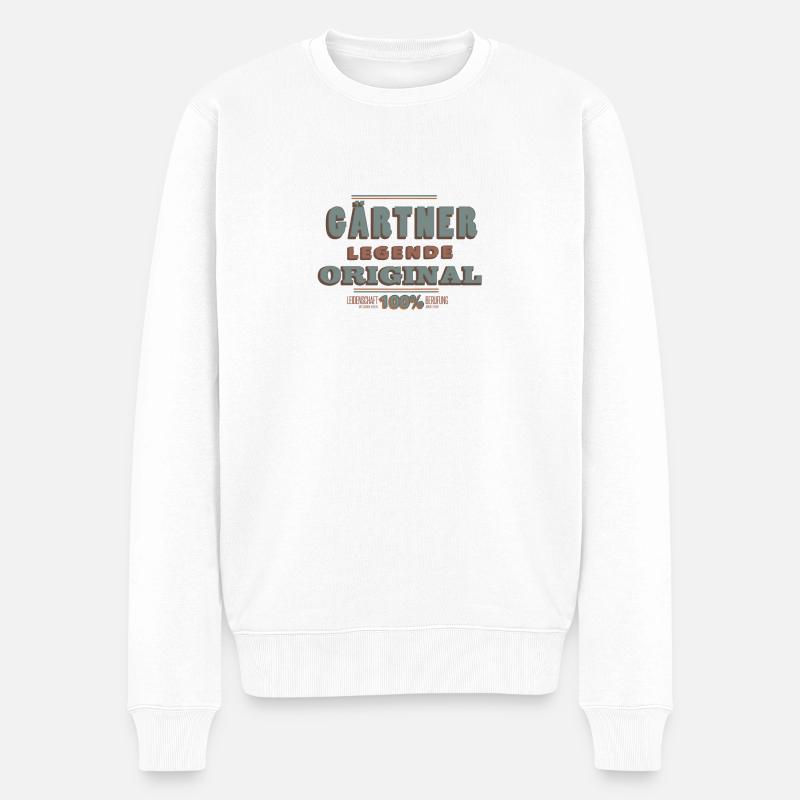 Gärtner - Männer Premium Bio Pullover - Weiß