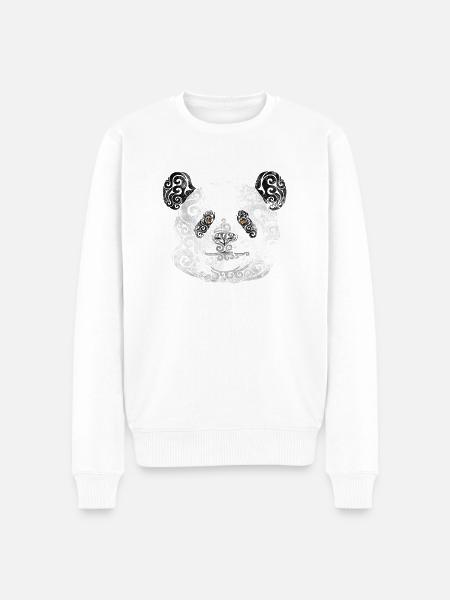 Swirly Panda - Men's Premium Organic Jumper - white