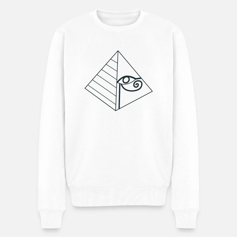 œil pyramidal - Pull Premium bio Homme - blanc