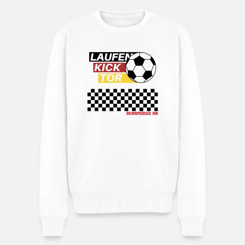 Fußball spielen - Männer Premium Bio Pullover - Weiß
