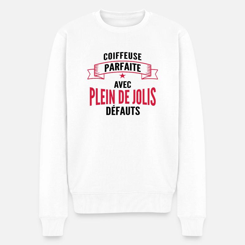 coiffeuse parfaite / humour coiffeuse - Pull Premium bio Homme - blanc