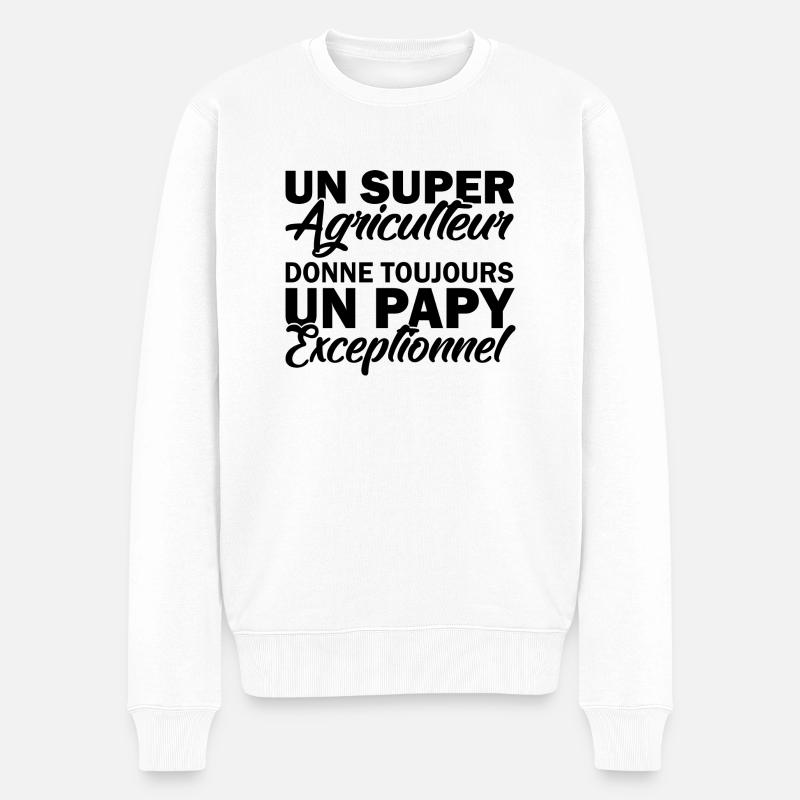super agriculteur - papy exceptionnel - Pull Premium bio Homme - blanc