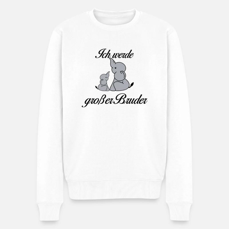 Großer Bruder - Männer Premium Bio Pullover - Weiß