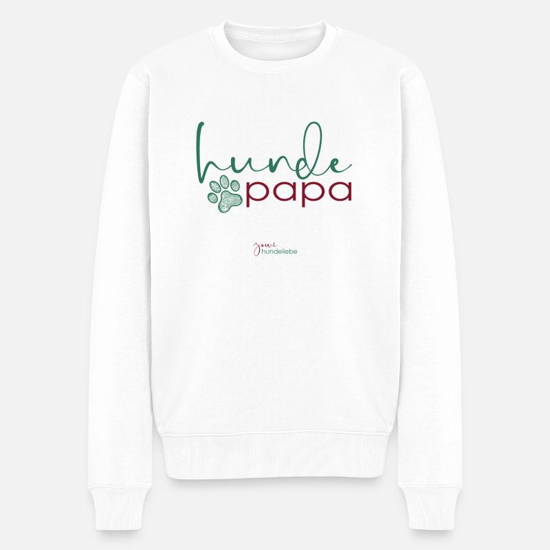 jowi_hundeliebe Hundepapa - Männer Premium Bio Pullover - Weiß