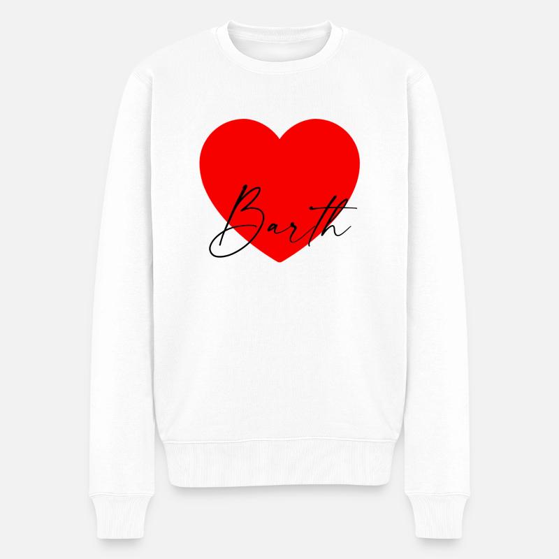 i Love Barth - Männer Premium Bio Pullover - Weiß