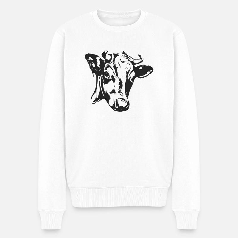 La tête de vache - Pull Premium bio Homme - blanc