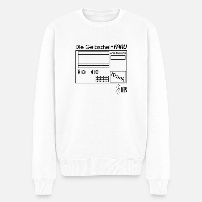 Die GelbscheinFRAU - Männer Premium Bio Pullover - Weiß