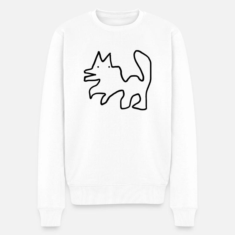 Hund - Männer Premium Bio Pullover - Weiß