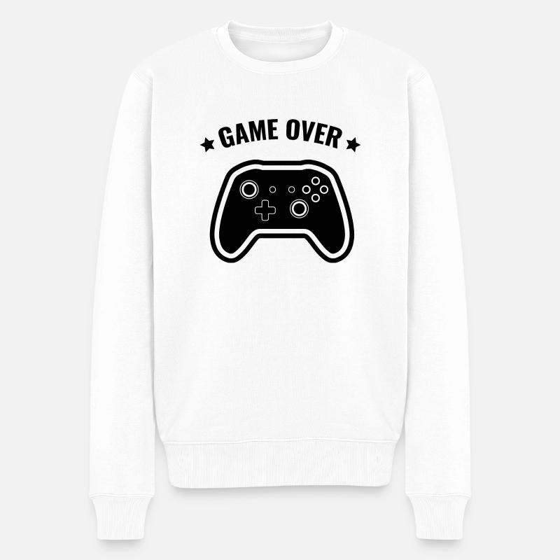 game over - Pull Premium bio Homme - blanc