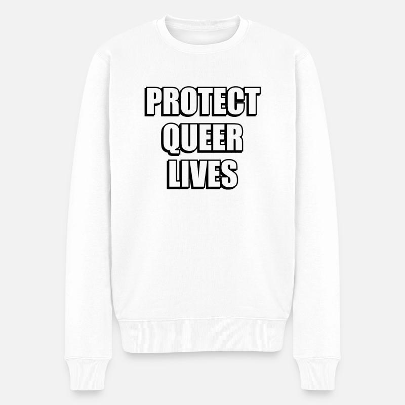 Protégez les vies queer - Pull Premium bio Homme - blanc