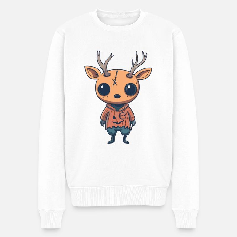 Deer Halloween Comic Funny - Men's Premium Organic Jumper - white