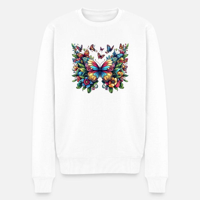 Papillons 1 - Pull Premium bio Homme - blanc