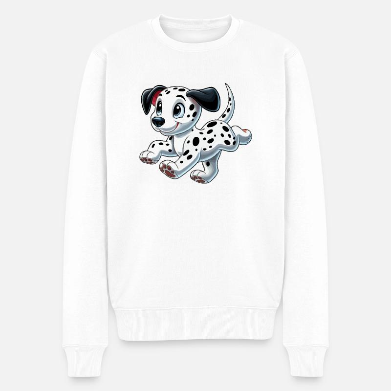 Chiot dalmatien - Pull Premium bio Homme - blanc