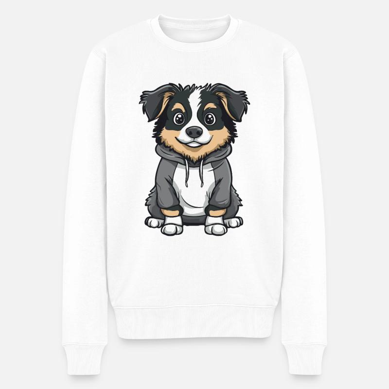 Australian Shepherd Funny - Men's Premium Organic Jumper - white
