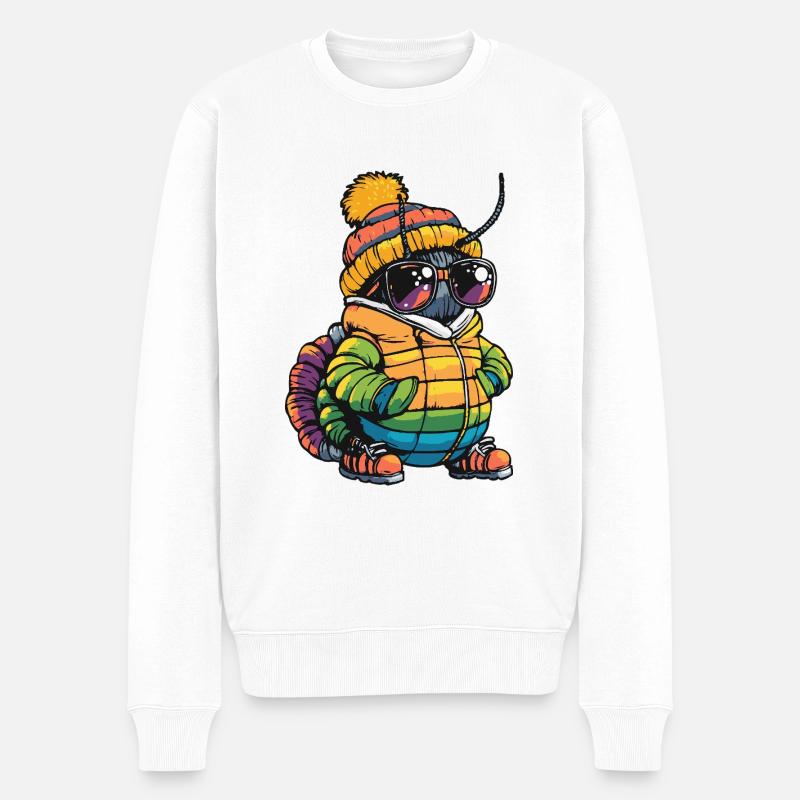 Wurm Bande dessinée cool - Pull Premium bio Homme - blanc