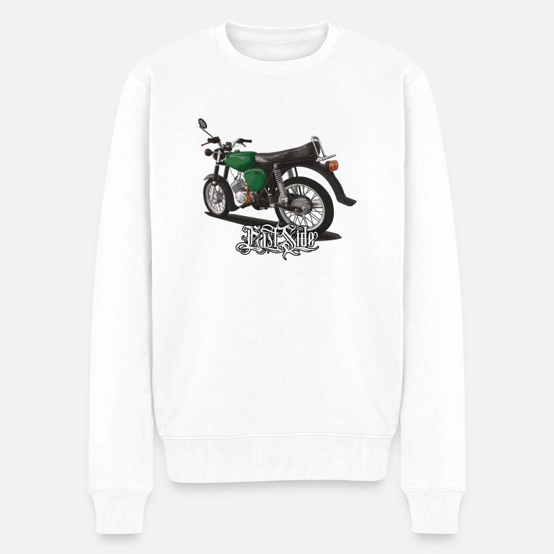 S51 (vert) // Illustration - Pull Premium bio Homme - blanc
